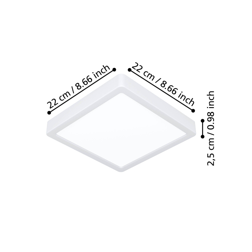 Eglo - LED-Deckenleuchte LED/10,5W/230V 2700/4000/6500K 22x22 cm weiß
