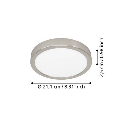 Eglo - LED-Deckenleuchte LED/11,5W/230V 2700/4000/6500K Ø 21,1 cm mattchrom