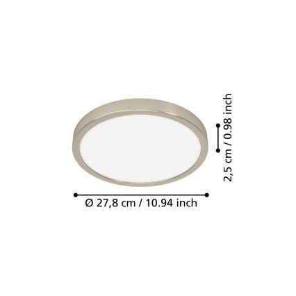Eglo - LED-Deckenleuchte LED/14,2W/230V 2700/4000/6500K Ø 27,8 cm mattchrom