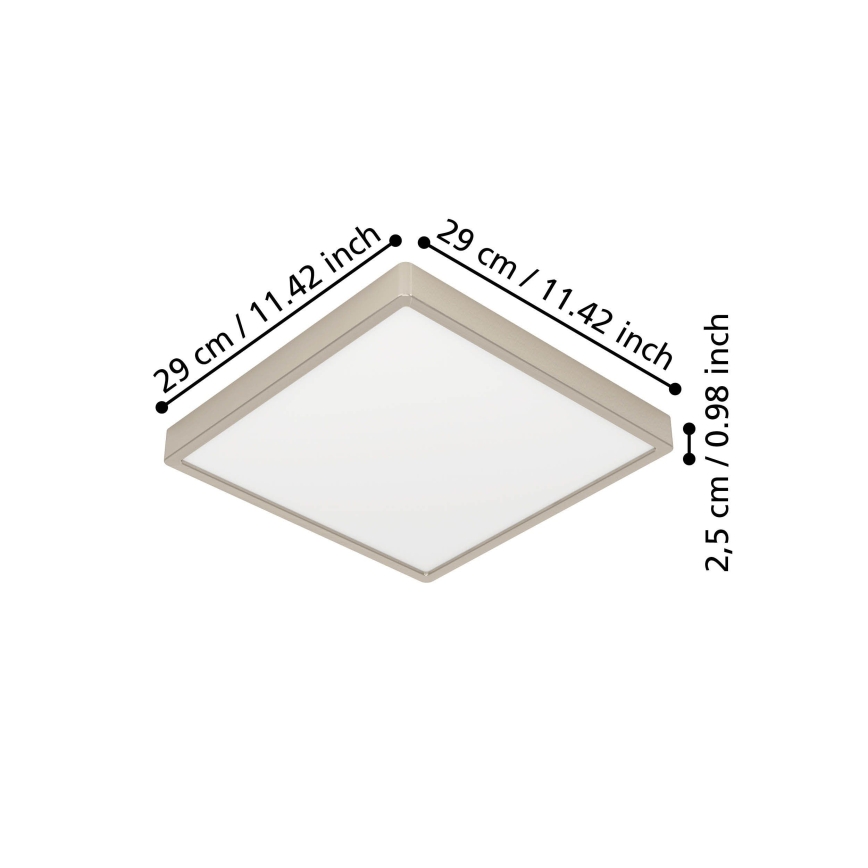 Eglo - LED-Deckenleuchte LED/13W/230V 2700/4000/6500K 29x29 cm mattchrom