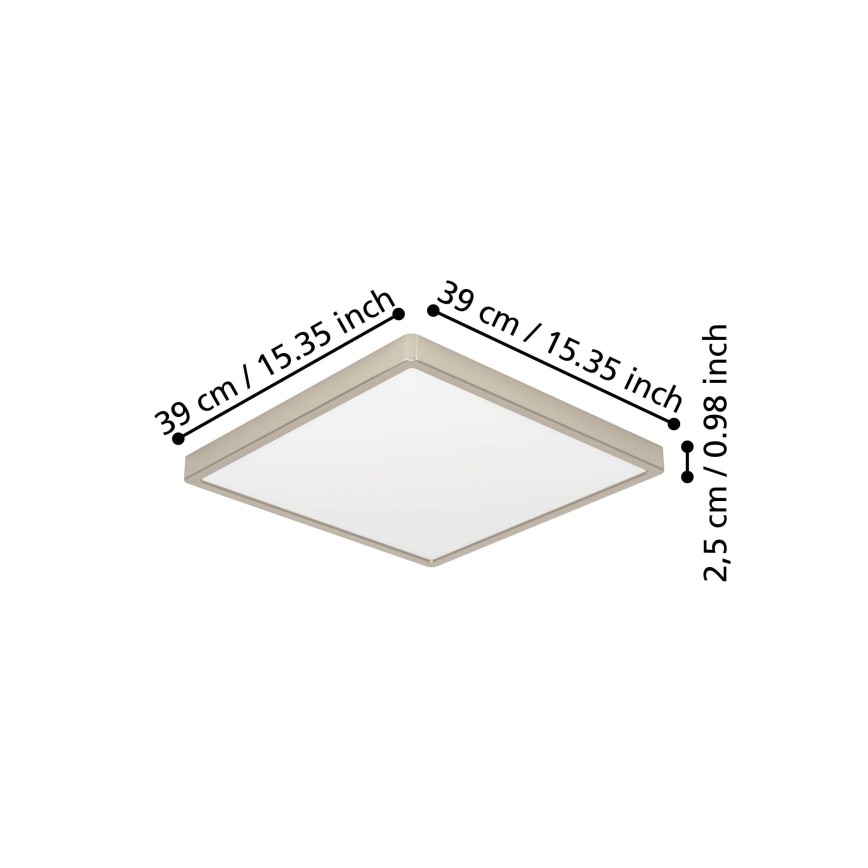 Eglo - LED-Deckenleuchte LED/17,5W/230V 2700/4000/6500K 39x39 cm mattchrom