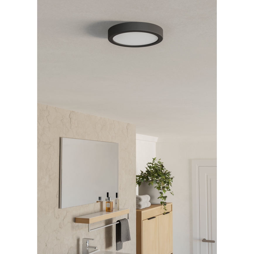Eglo - LED-Badezimmer-Deckenleuchte LED/7,5W/230V 2700/4000/6500K Ø 16,6 cm IP44 schwarz