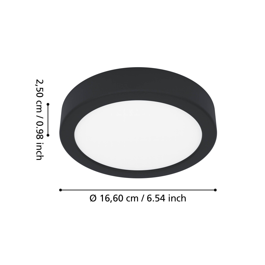 Eglo - LED-Badezimmer-Deckenleuchte LED/7,5W/230V 2700/4000/6500K Ø 16,6 cm IP44 schwarz
