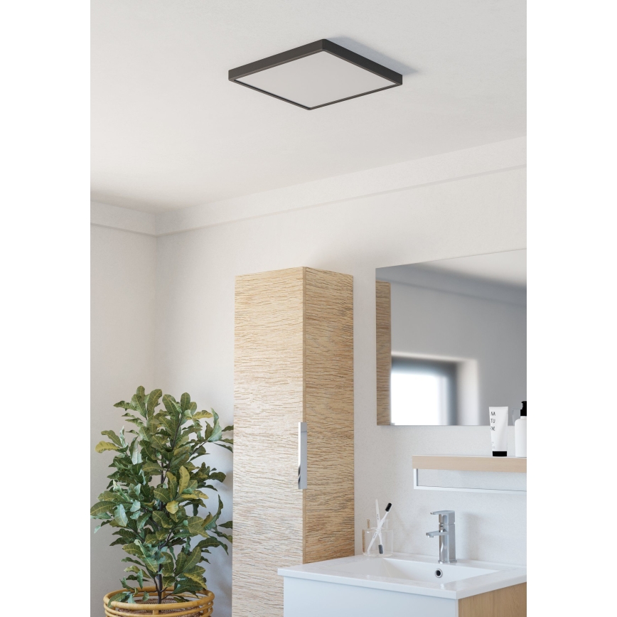 Eglo - LED-Deckenleuchte für Badezimmer LED/13W/230V 29x29 cm IP44 schwarz