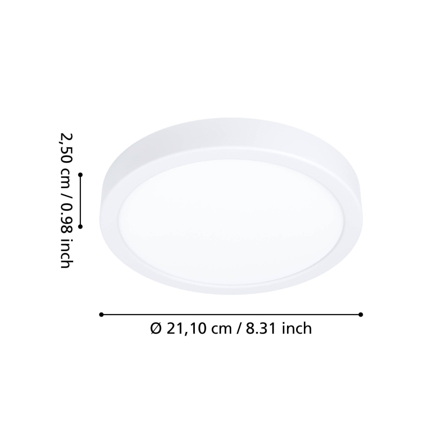 Eglo - LED-Badezimmer-Deckenleuchte, 11,5 W / 230 V, Ø 21,1 cm, IP44, weiß