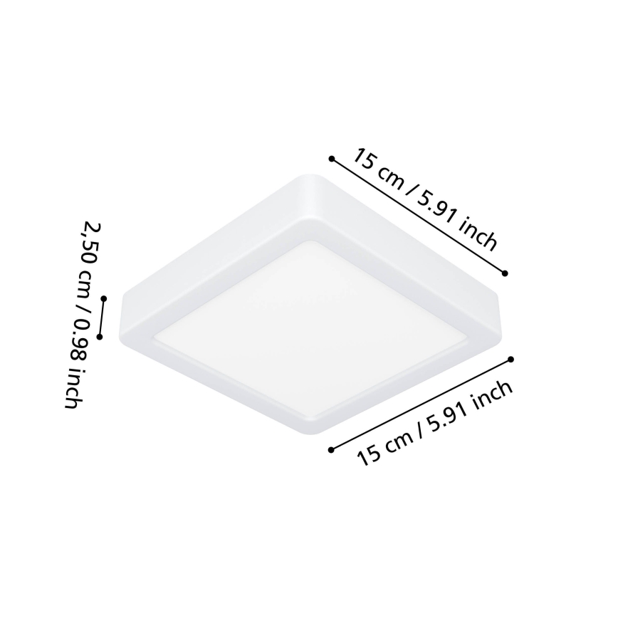 Eglo - LED-Deckenleuchte für Badezimmer LED/7W/230V 2700/4000/6500K 15x15 cm IP44 weiß