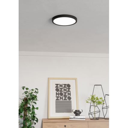 Eglo - dimmbare LED RGBW-Deckenleuchte für Badezimmer LED/14,3W/230V 2700-6500K Ø 27,8 cm IP44 schwarz