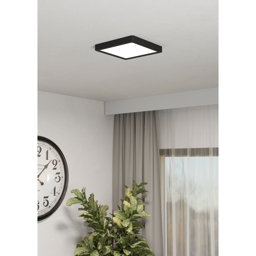 Eglo - LED RGBW dimmbare Badezimmer-Deckenleuchte LED/10,5W/230V 2700-6500K 22x22 cm IP44 schwarz