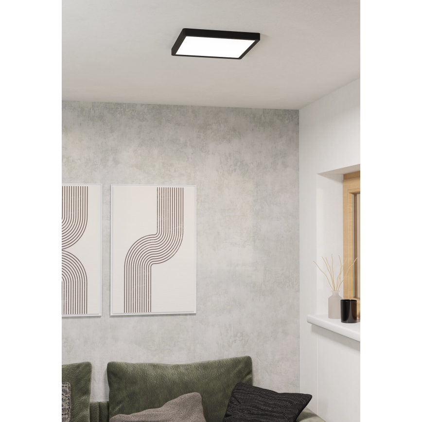 Eglo - LED RGBW, dimmbare Badezimmer-Deckenleuchte LED/13,5W/230V 2700-6500K 29,5x29,5 cm IP44 schwarz