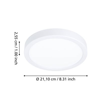 Eglo - LED RGBW dimmbare Badezimmer-Deckenleuchte LED/11,2W/230V 2700-6500K Ø 21,1 cm IP44 weiß