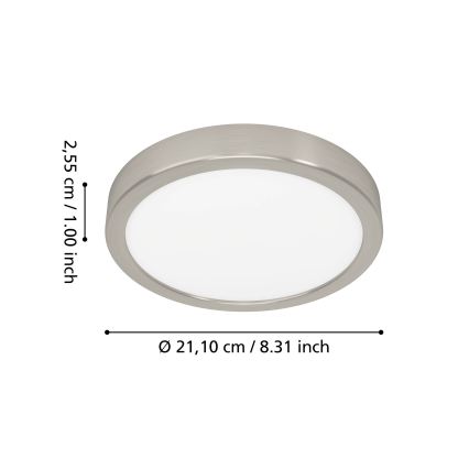 Eglo - LED RGBW dimmbare Badezimmer-Deckenleuchte LED/11,2W/230V 2700-6500K Ø 21,1 cm IP44 mattchrom