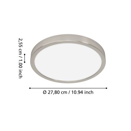 Eglo - LED RGBW dimmbare Deckenleuchte für Badezimmer LED/14,3W/230V 2700-6500K Ø 27,8 cm IP44 mattchrom