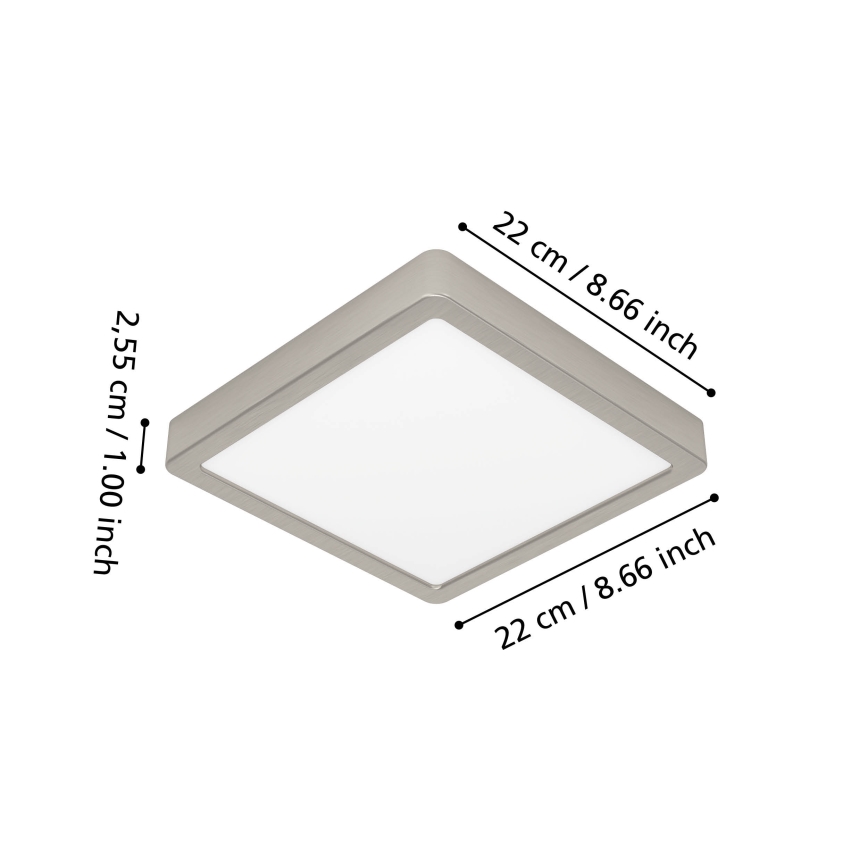 Eglo - LED RGBW dimmbare Badezimmer-Deckenleuchte LED/10,5W/230V 2700-6500K 22x22 cm IP44 mattchrom