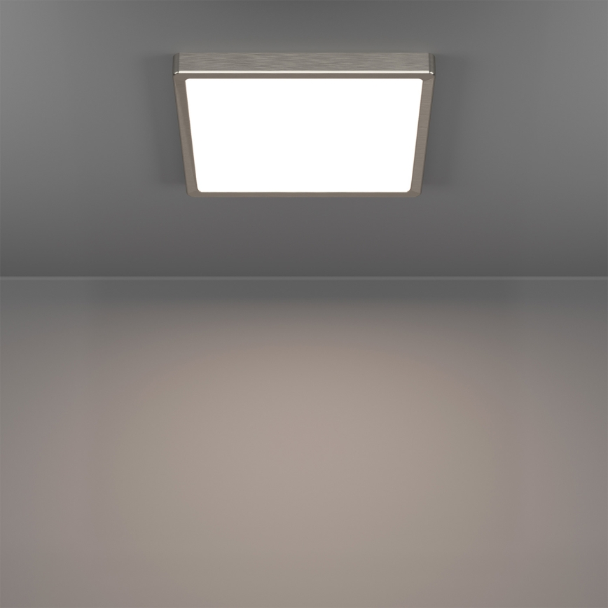 Eglo - LED RGBW Badezimmer-Deckenleuchte, dimmbar, LED/13,5W/230V 2700-6500K 29,5x29,5 cm IP44 mattchrom