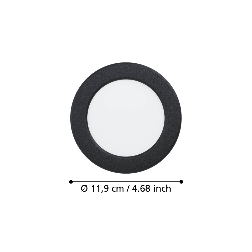 Eglo - LED-Einbauleuchte LED/6,3W/230V 2700/4000/6500K Ø 11,9 cm schwarz