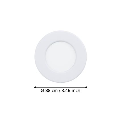 Eglo - 3er-Set LED-Einbauleuchte LED/3,7W/230V 2700/4000/6500K Ø 8,8 cm weiß