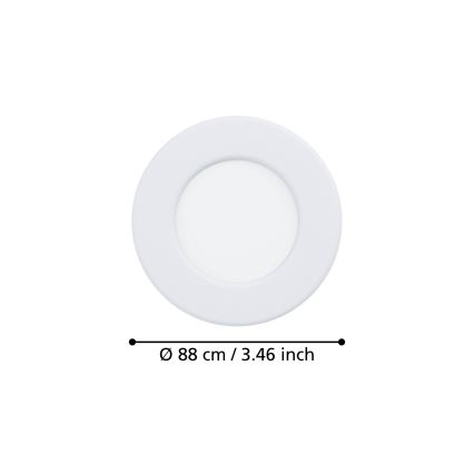 Eglo - LED-Einbauleuchte LED/3,7W/230V 2700/4000/6500K Ø 8,8 cm weiß