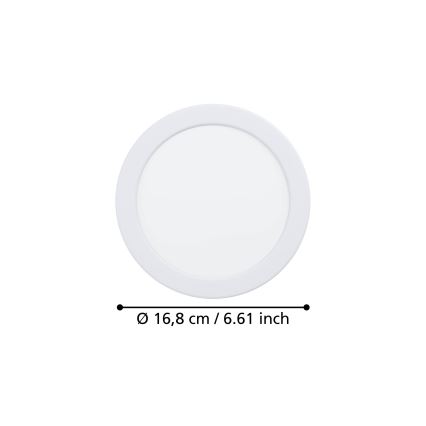 Eglo - LED-Einbauleuchte LED/10,5W/230V 2700/4000/6500K Ø 16,8 cm weiß