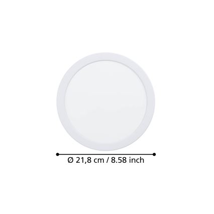 Eglo - LED-Einbauleuchte LED/18,5W/230V 2700/4000/6500K Ø 21,6 cm weiß