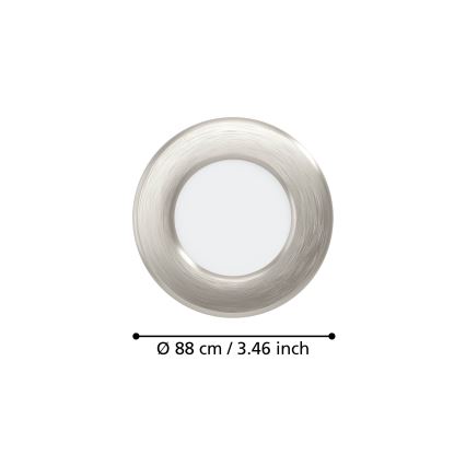 Eglo - 3er-Set LED-Einbauleuchten LED/3,7W/230V 2700/4000/6500K Ø 8,8 cm mattchrom