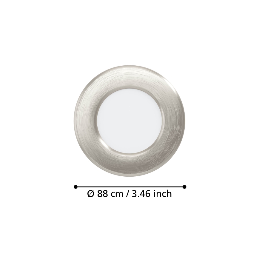 Eglo - 3er-Set LED-Einbauleuchten LED/3,7W/230V 2700/4000/6500K Ø 8,8 cm mattchrom