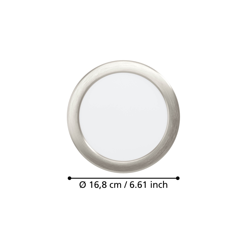 Eglo - LED-Einbauleuchte LED/10,5W/230V 2700/4000/6500K Ø 16,8 cm matt-chrom