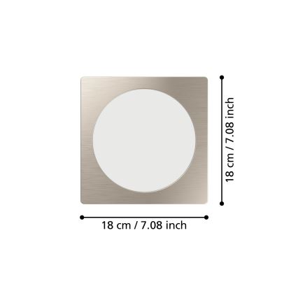 Eglo - LED-Einbauleuchte LED/10,5W/230V 2700/4000/6500K 16,6x16,6 cm mattchrom