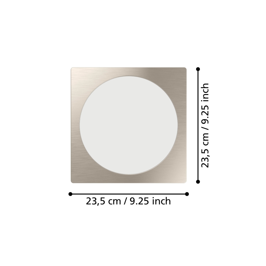 Eglo - LED-Einbauleuchte LED/18,5W/230V 2700/4000/6500K 21,6x21,6 cm mattchrom