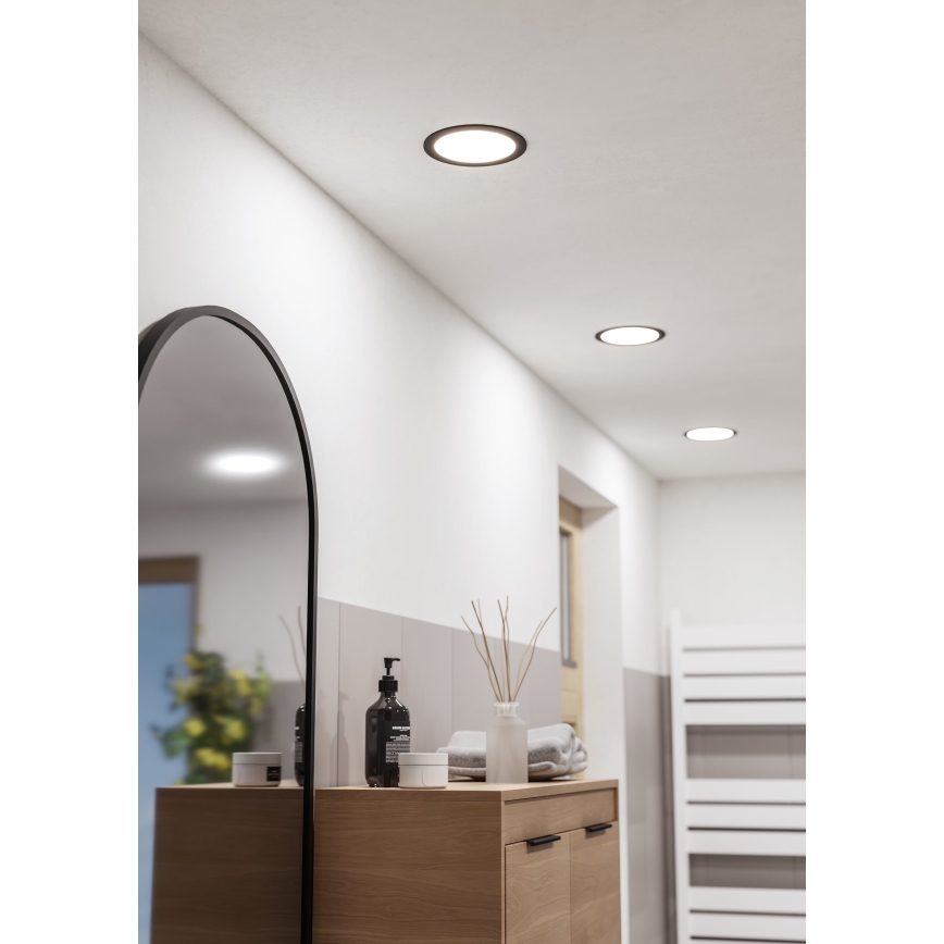 Eglo - LED Badezimmer-Einbauleuchte LED/10,5W/230V 2700/4000/6500K Ø 16,8 cm IP44 schwarz