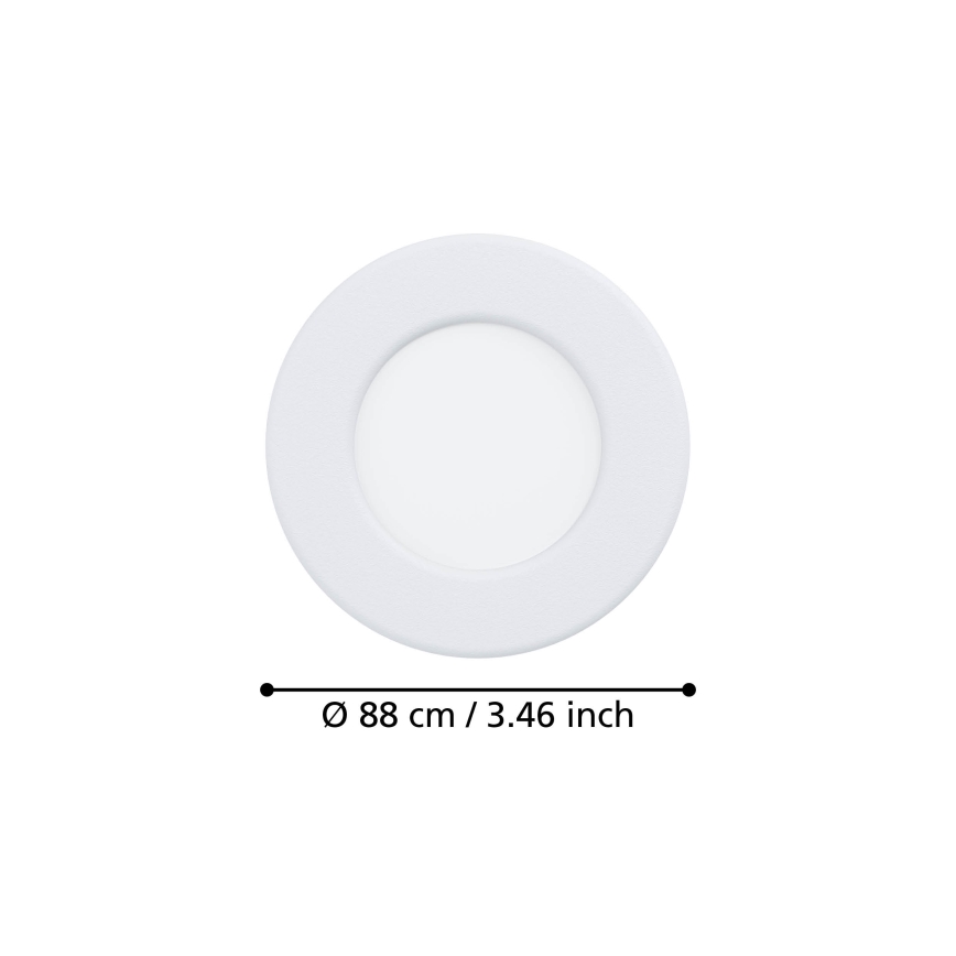 Eglo - LED-Badezimmer-Einbauleuchte LED/3,7W/230V 2700/4000/6500K Ø 8,8 cm IP44 weiß