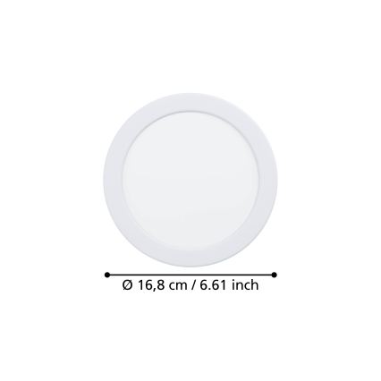 Eglo - LED-Einbauleuchte für Badezimmer LED/10,5W/230V 2700/4000/6500K Ø 16,8 cm IP44 weiß