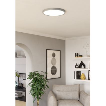 Eglo - LED RGBW dimmbare Badezimmer-Deckenleuchte LED/17,5W/230V 2700-6500K Ø 38,9 cm IP44 mattchrom