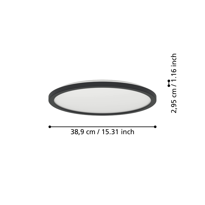 Eglo - LED-Deckenleuchte für Badezimmer LED/18,5W/230V 2700K/4000K/6500K d 38,9 cm IP44 schwarz