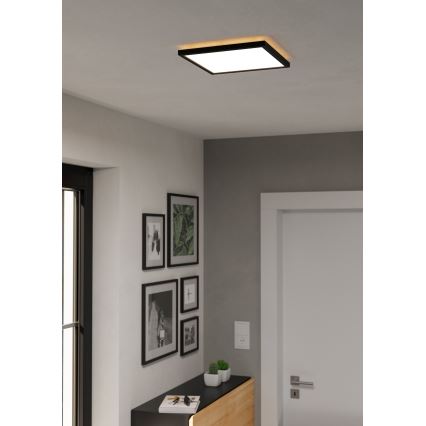 Eglo - LED Badezimmer-Deckenleuchte LED/13,4W/230V 2700/4000/6500K 29x29 cm IP44 schwarz