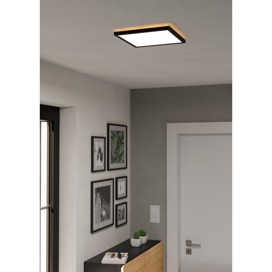 Eglo - LED Badezimmer-Deckenleuchte LED/13,4W/230V 2700/4000/6500K 29x29 cm IP44 schwarz
