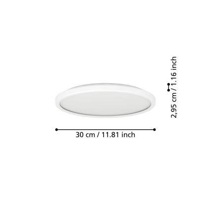 Eglo - LED-Deckenleuchte für den Outdoor-Bereich LED/13,9W/230V 2700/4000/6500K d 30 cm IP44 weiß