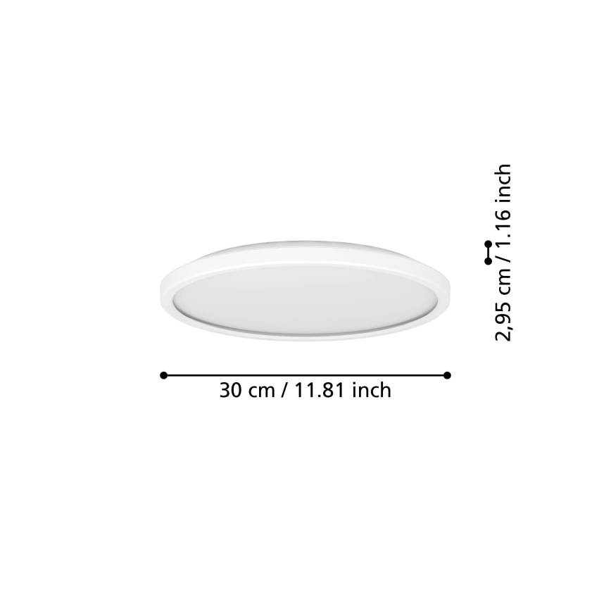Eglo - LED-Deckenleuchte für den Outdoor-Bereich LED/13,9W/230V 2700/4000/6500K d 30 cm IP44 weiß