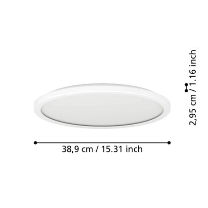 Eglo - LED Badezimmer-Deckenleuchte LED/18,5W/230V 2700/4000/6500K Ø 38,9 cm IP44 Weiß