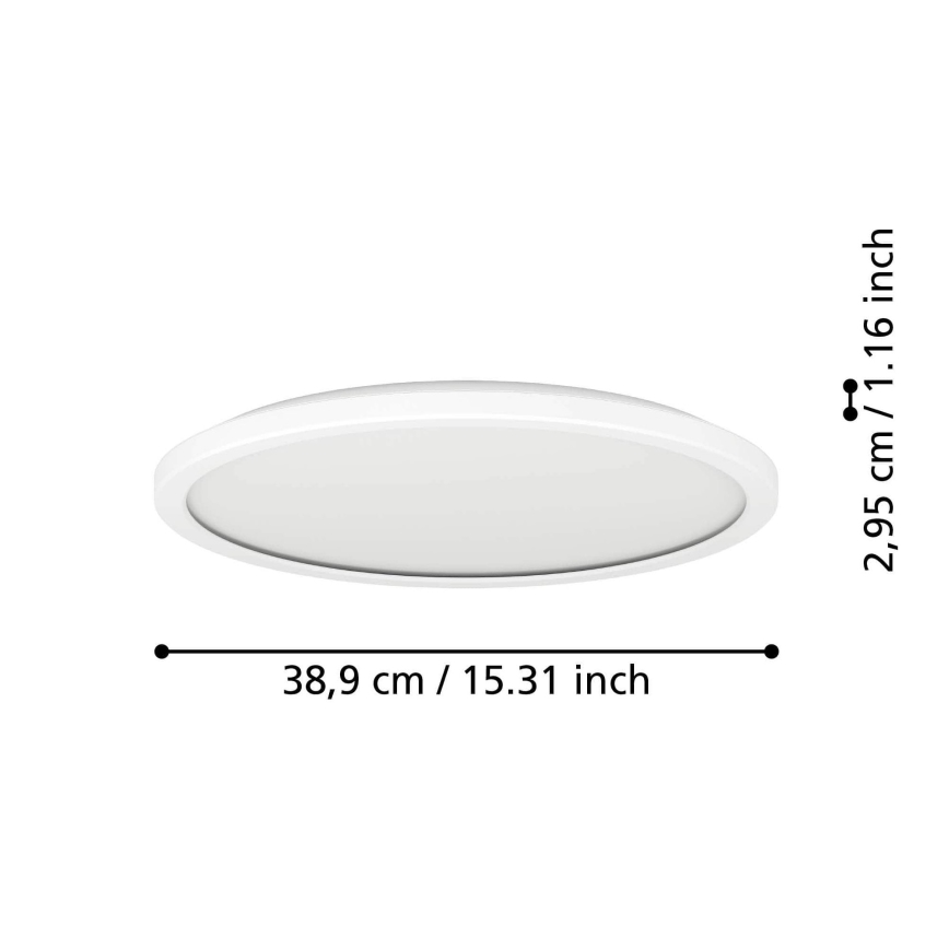 Eglo - LED Badezimmer-Deckenleuchte LED/18,5W/230V 2700/4000/6500K Ø 38,9 cm IP44 Weiß