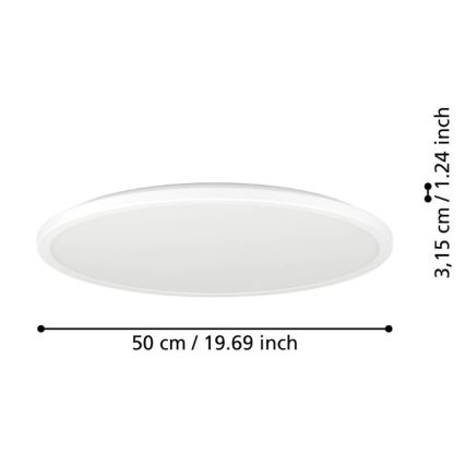 Eglo - LED-Deckenleuchte für den Outdoor-Bereich LED/16,8W/230V 2700/4000/6500K d 50 cm IP44 weiß