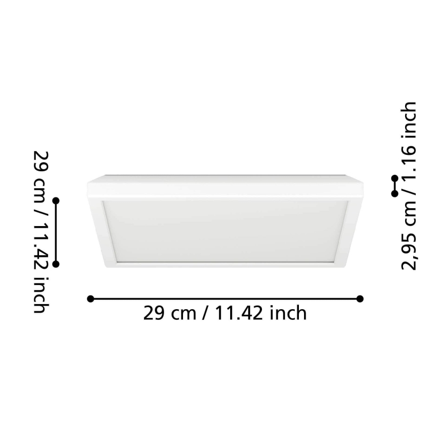 Eglo - LED Badezimmer-Deckenleuchte LED/13,4W/230V 2700/4000/6500K 29x29 cm IP44 Weiß