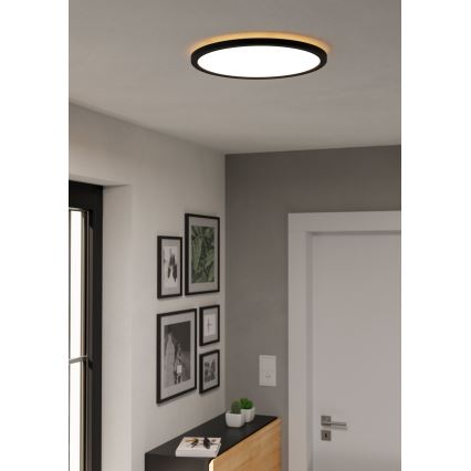 Eglo - Dimmbare LED-Outdoor-Deckenleuchte LED/18,5W/230V 2700-6500K d 38,9 cm IP44 schwarz + Fernbedienung
