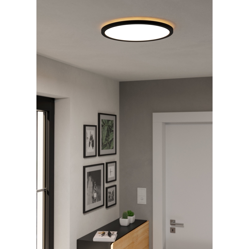 Eglo - Dimmbare LED-Outdoor-Deckenleuchte LED/18,5W/230V 2700-6500K d 38,9 cm IP44 schwarz + Fernbedienung
