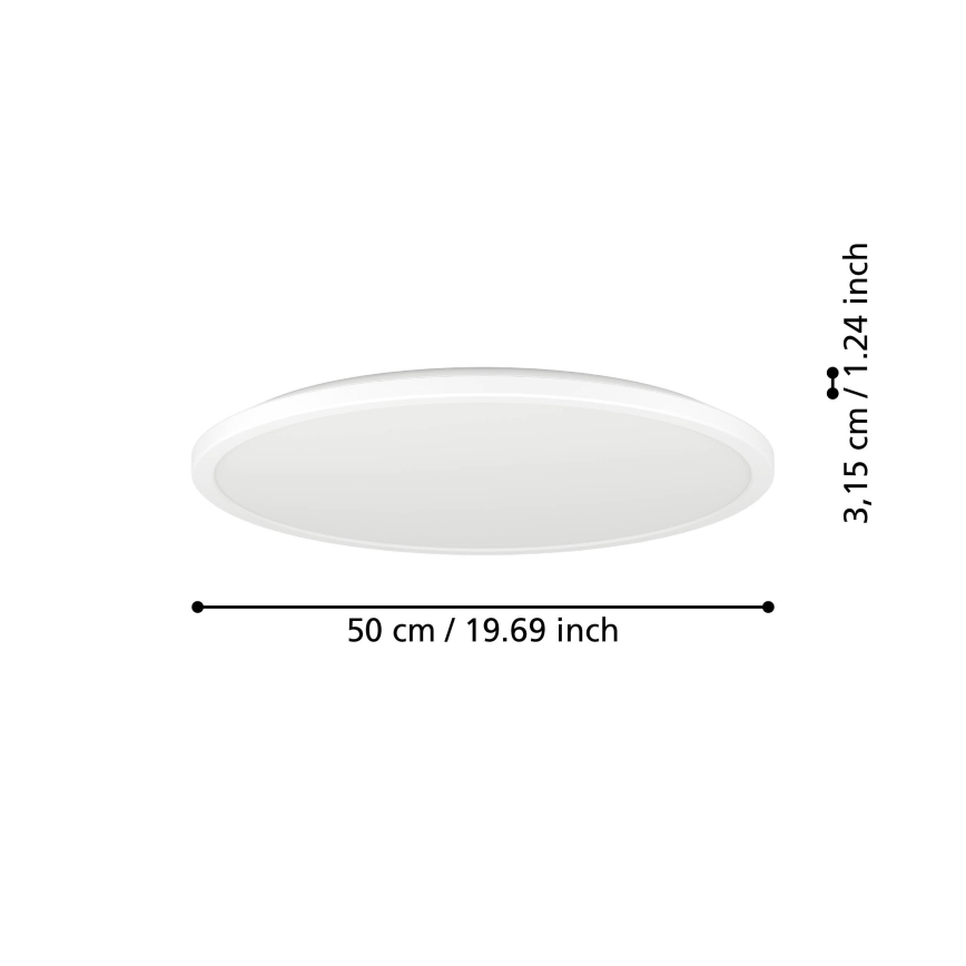 Eglo - Dimmbare LED-Outdoor-Deckenleuchte LED/16,8W/230V 2700-6500K d 50 cm IP44 weiß + Fernbedienung