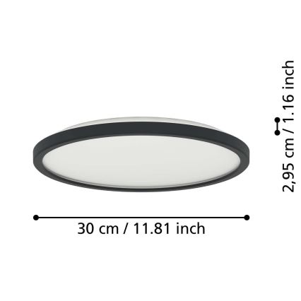 Eglo - Dimmbare LED-RGBW-Outdoor-Deckenleuchte LED/13,9W/230V 2700-6500K d 30 cm IP44 schwarz ZigBee