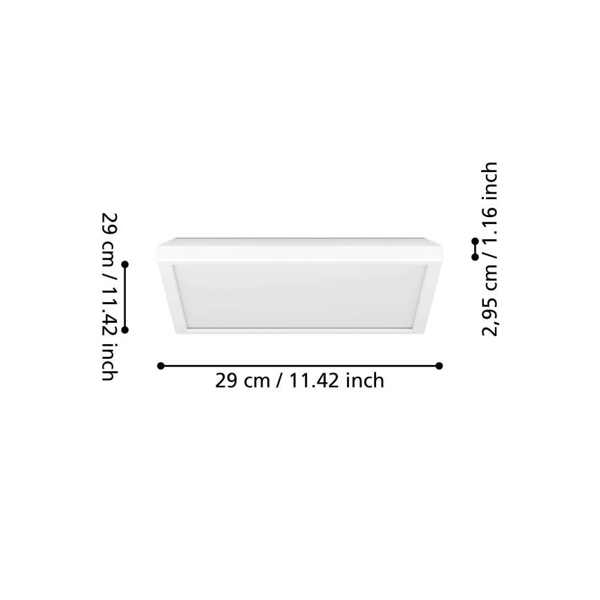 Eglo - Dimmbare LED-RGBW-Deckenleuchte für Badezimmer LED/13,4W/230V 2700-6500K 29x29 cm IP44 weiß ZigBee