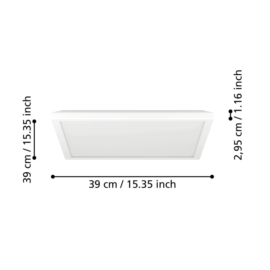 Eglo - LED RGBW dimmbar Bad-Deckenleuchte LED/17,6W/230V 2700-6500K 39x39 cm IP44 weiß ZigBee