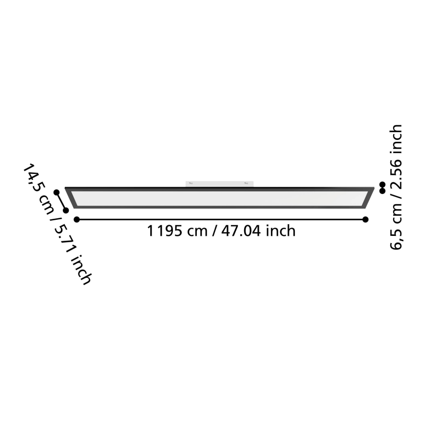 Eglo - LED-Aufbaupanel LED/28W/230V 2700/4000/6500K 120x15 cm schwarz