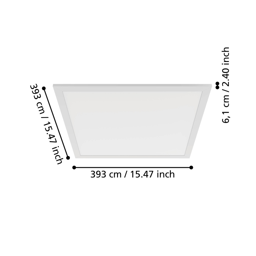 Eglo - LED-Deckenleuchte LED/18,8W/230V 2700/4000/6500K 40x40 cm weiß