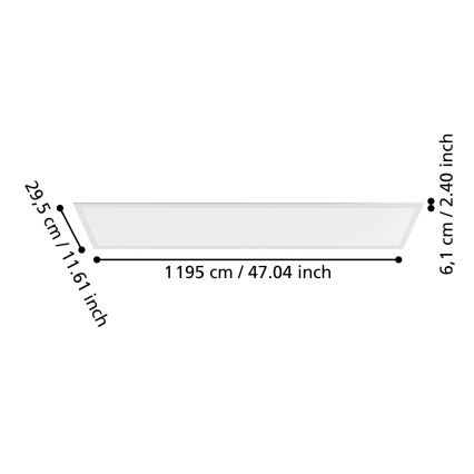 Eglo - LED-Aufbaupanel LED/33W/230V 2700/4000/6500K 120x30 cm weiß